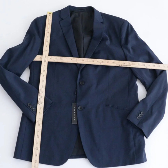 NWT Theory Navy Double Button 100% Pure Wool Rodolf Blazer Size 44 - Picture 4 of 14